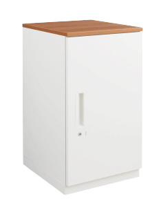 災害対策セットストッカー 本体白×天板木目