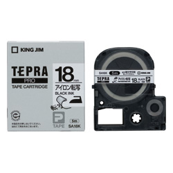「テプラ」PROテープカートリッジ アイロン転写テープ 黒文字 18mm