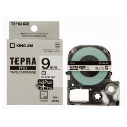 「テプラ」PROテープカートリッジ マットラベル（白） 黒文字 9mm