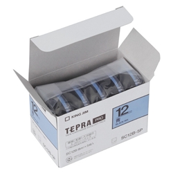 テプラPROテープカートリッジ エコパック（5個入り）カラーラベル 青テープ/黒文字 12mm