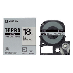 テプラPROテープカートリッジ カラーラベル（パステル） 灰色テープ/黒文字 18mm