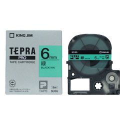 テプラPROテープカートリッジ カラーラベル（パステル） 緑テープ/黒文字 6mm