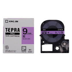 テプラPROテープカートリッジ カラーラベル（パステル） 紫テープ/黒文字 9mm