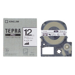 「テプラ」PROテープカートリッジ アイロンラベル 白/黒文字 12mm