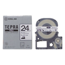 「テプラ」PROテープカートリッジ アイロンラベル 白/黒文字 24mm
