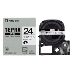 「テプラ」PROテープカートリッジ マグネットテープ 白/黒文字 24mm