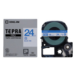 テプラPROテープカートリッジ 白テープ/青文字 24mm
