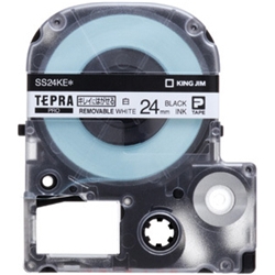 テプラPROテープカートリッジ キレイにはがせるラベル 白テープ/黒文字 24mm