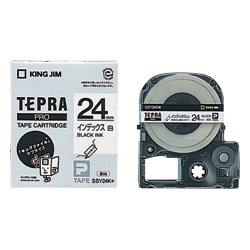 「テプラ」PROテープカートリッジ インデックスラベル（白） 黒文字 24mm