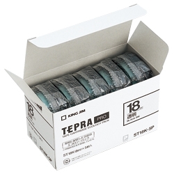 テプラPROテープカートリッジ エコパック（5個入り）透明テープ/黒文字 18mm