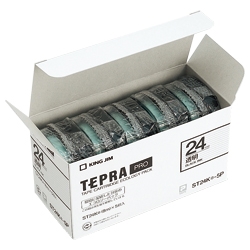 テプラPROテープカートリッジ エコパック（5個入り）透明テープ/黒文字 24mm