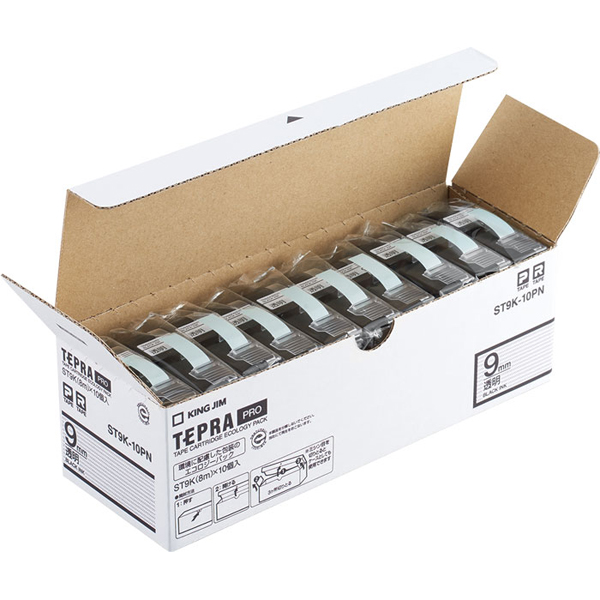 PROテープ エコパック 透明ラベル 9mm 10個パック
