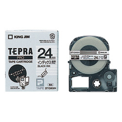 「テプラ」PROテープカートリッジ インデックスラベル（透明つや消し） 黒文字 24mm