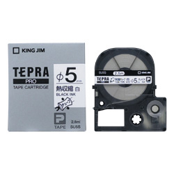 「テプラ」PROテープカートリッジ 熱収縮チューブ 白/黒文字 φ5mm