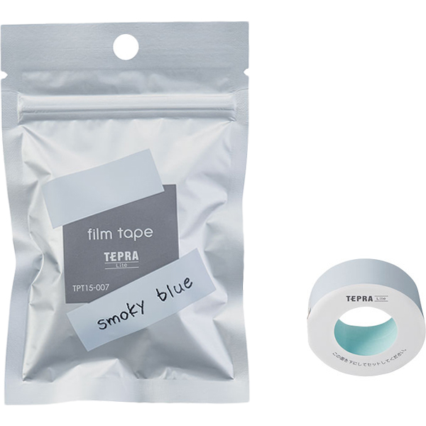 「テプラ」Lite フィルムテープ 15mm スモーキーブルー