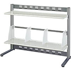 デスクシェルフ <RESPACE-F> (W800・棚2段) ライトグレー