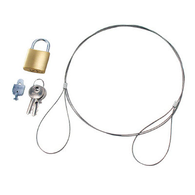 パソコンロックキット <セキュリティスロット対応 南京錠式> ワイヤーφ1.2