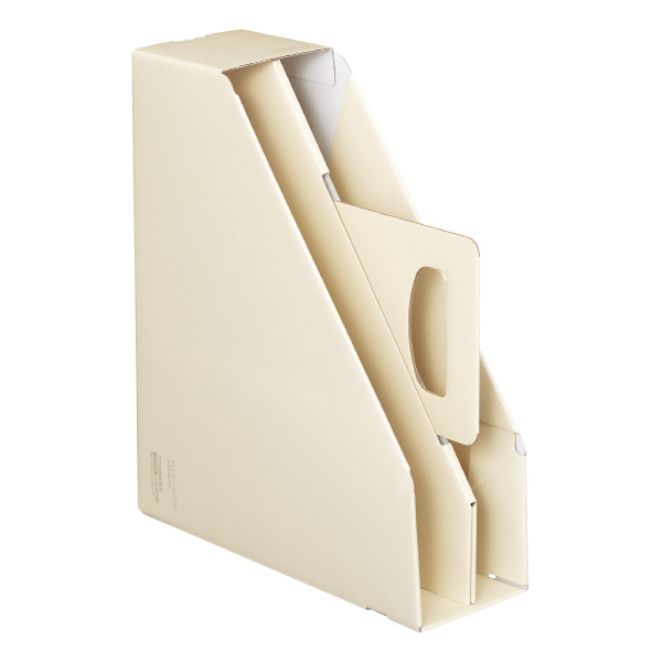 ファイルボックス<KaTaSu>（取っ手付き・スタンドタイプ） オフホワイト