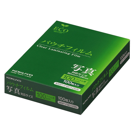 パウチフィルム(100μm) 写真サイズ用 90×126mm 100枚