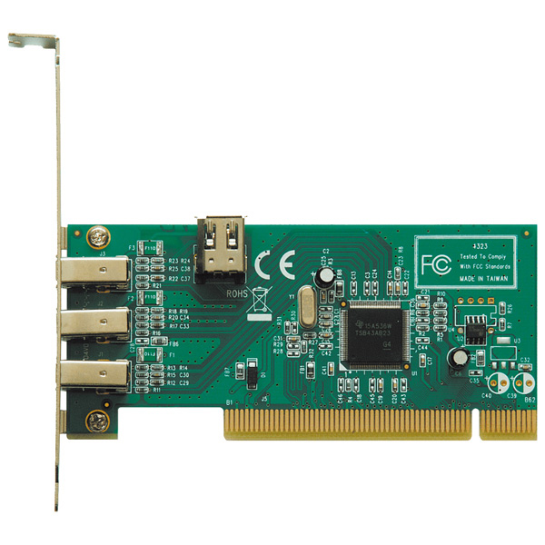 IEEE1394 6pin x4 インターフェースボード（TI社製 TSB43AB23搭載、PCI接続） 1394T-LPPCI2