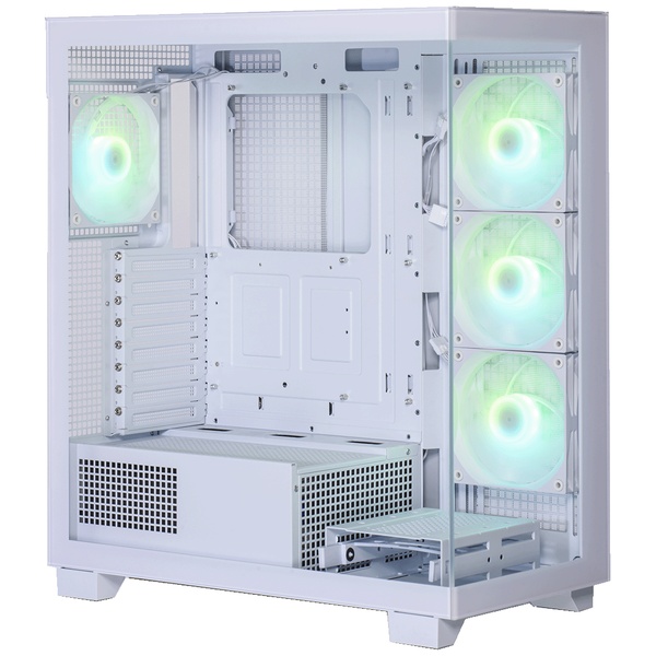 KRC-AT01シリーズ ATXマザーボード対応 ガラスパネル(フロント・左サイド)採用 ARGBファン搭載 ピラーレスPCケース (ホワイト)