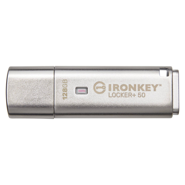 128GB セキュリティUSB3.2 Gen1 フラッシュドライブ IronKey Locker+ 50