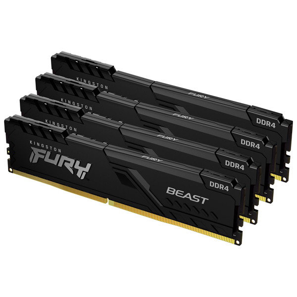 128GB DDR4 3200MHz CL16 DIMM (Kit of 4) FURY Beast Black