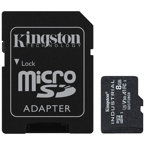 8GB microSDHC UHS-I Class 10 産業グレード温度対応カード + SDアダプタ付属