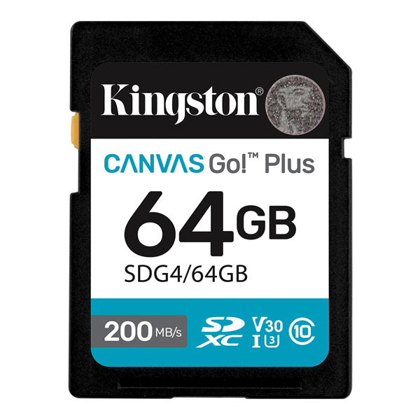 64GB SDXCカード Canvas Go! Plus Class 10 UHS-I U3 最大200MB/秒読取