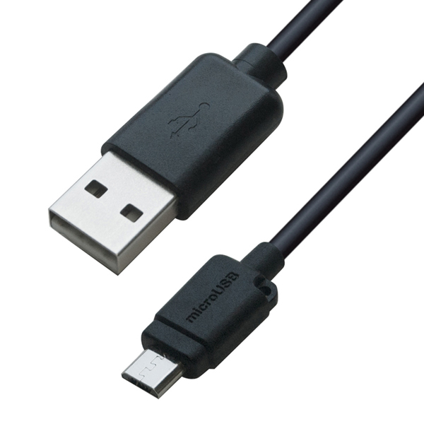 USB充電＆同期ケーブル 2m 1.8A micro BK