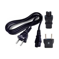 海外旅行用ACケーブル 3ピン/Cタイプ変換プラグ付