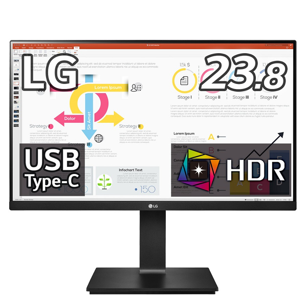 液晶ディスプレイ 23.8型/2560×1440/HDMI、DisplayPort、USB Type-C/ブラック/スピーカー：なし