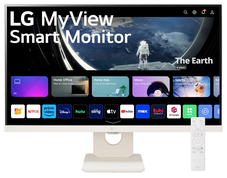 スマートモニター 24.5型/1920×1080/HDMI、USB/ホワイト/スピーカー：あり/WebOS23/スタンド型