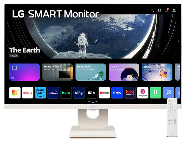 スマートモニター 27型/1920×1080/HDMI、USB/ホワイト/スピーカー：あり/WebOS23/スタンド型