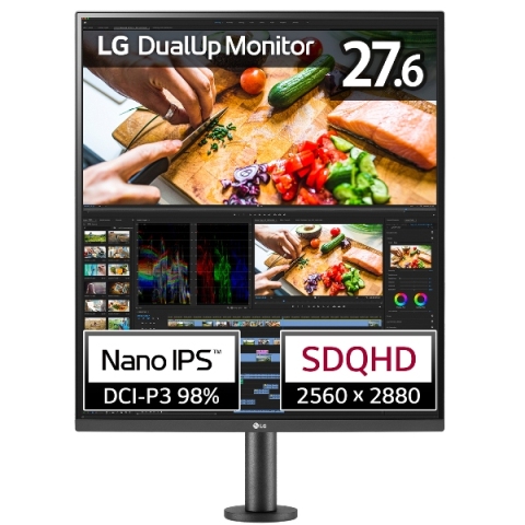 液晶ディスプレイ 27.6型/2560×2880/HDMI、DisplayPort、USB Type-C(PD 90W)/ブラック/スピーカー：あり/3年保証