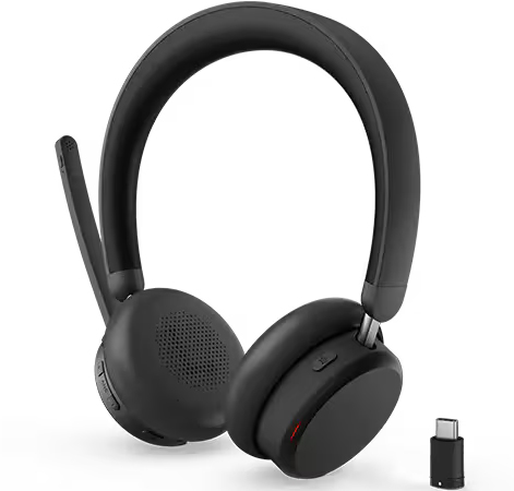 Lenovo Dual-Mode ワイヤレス アクティブノイズキャンセリング ヘッドセット 6550(USB Type-C レシーバー同梱)