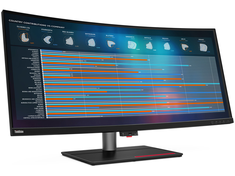 ThinkVision P40w-20 （39.7型/5120×2160/DisplayPort×1、HDMI×1、USB Type-C×2/黒/スピーカーなし）