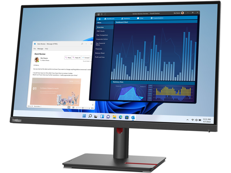 ThinkVision T27p-30 （27型/3840×2160/DisplayPort x1、HDMI x1、USB Type-C x1/黒/スピーカーなし）