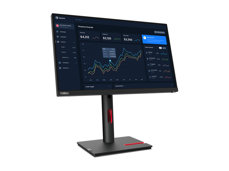 ThinkVision T23i-30 （23型/1920×1080/アナログ(mini D-Sub 15PIN)x1、DisplayPort x1、HDMI x1/黒/スピーカーなし）