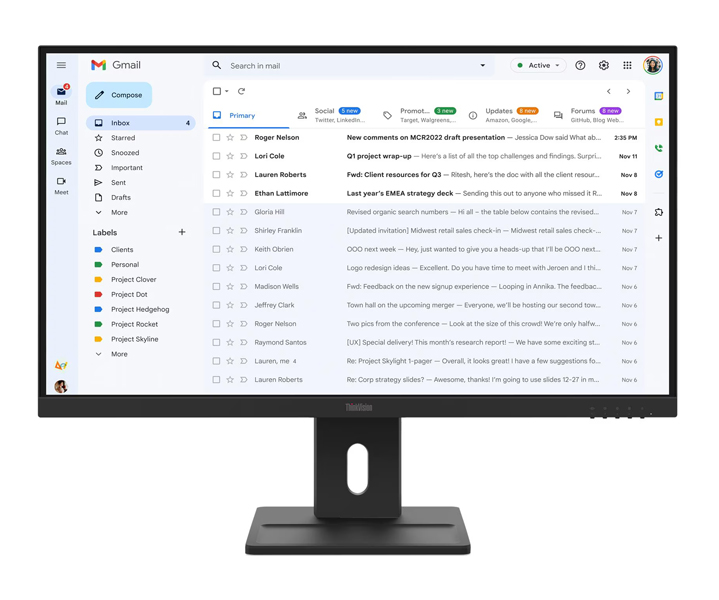 ThinkVision E27-40 (27型ワイド液晶ディスプレイ/1920×1080/VGA、DP、HDMI/ブラック/スピーカー：あり/3年間フル保証/広視野角IPSパネル採用)