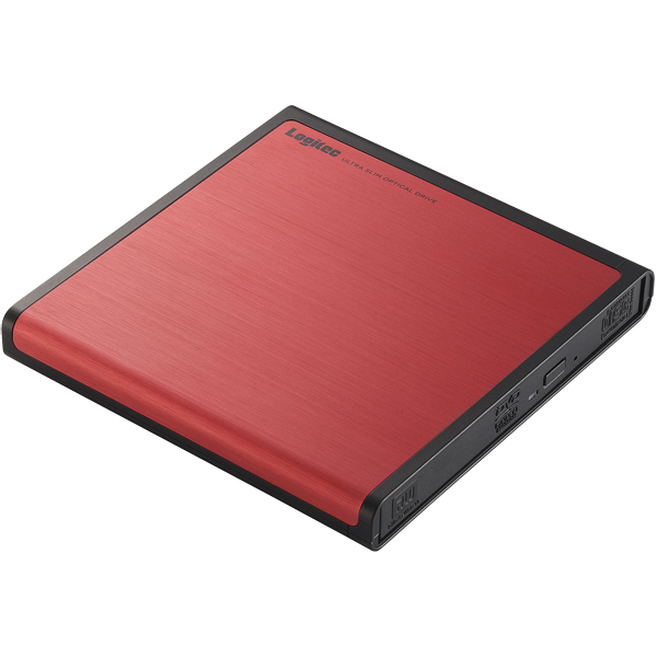 ポータブルDVDドライブ/USB2.0/レッド