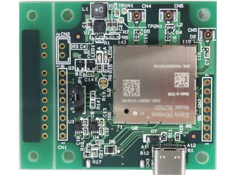 LTE-CAT4無線モジュールRC7630組込み評価ボード