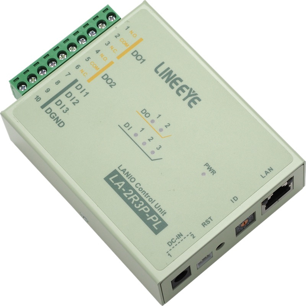 LAN接続型デジタルIOユニット リレー（1c接点）2出力/ドライ接点3入力 微小負荷電流対応モデル