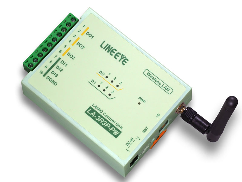 無線LAN接続型デジタルIOユニット リレー接点3出力/ドライ接点3入力