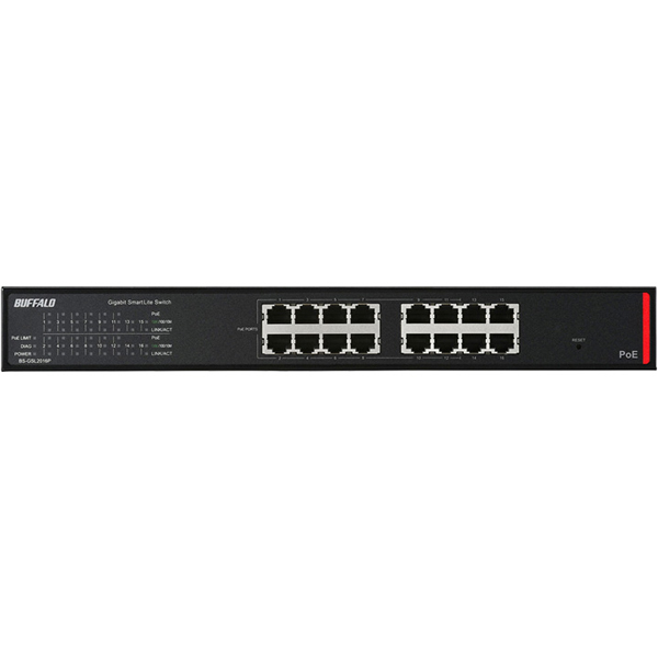 法人向け Giga対応 PoE Layer2 スマートLiteスイッチ 16ポート