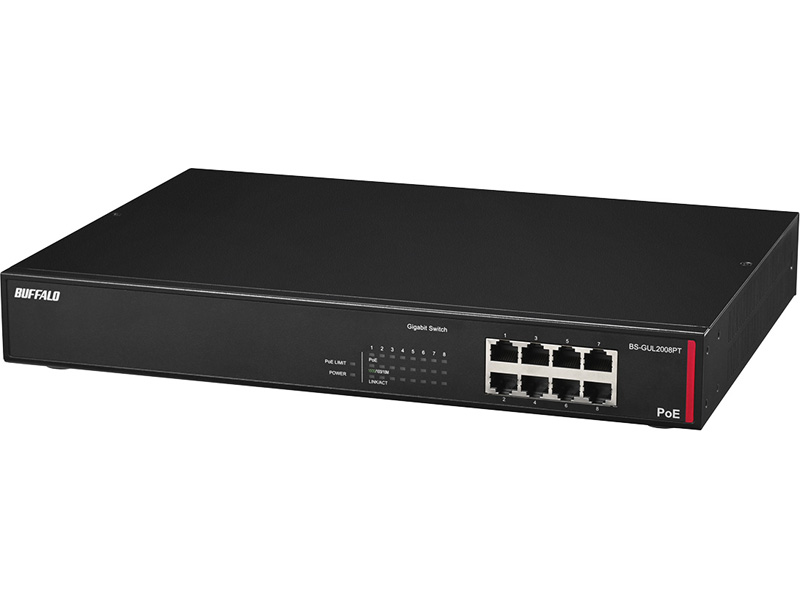 法人向け Giga対応 Layer2 アンマネージPoEスイッチ 8ポート
