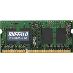 PC3L-12800（DDR3L-1600）対応 204PIN DDR3 SDRAM S.O.DIMM 4GB