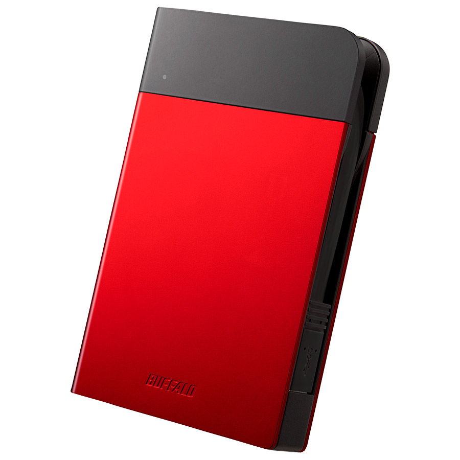 ICカード対応MILスペック 耐衝撃ボディー防雨防塵ポータブルHDD 1TB レッド