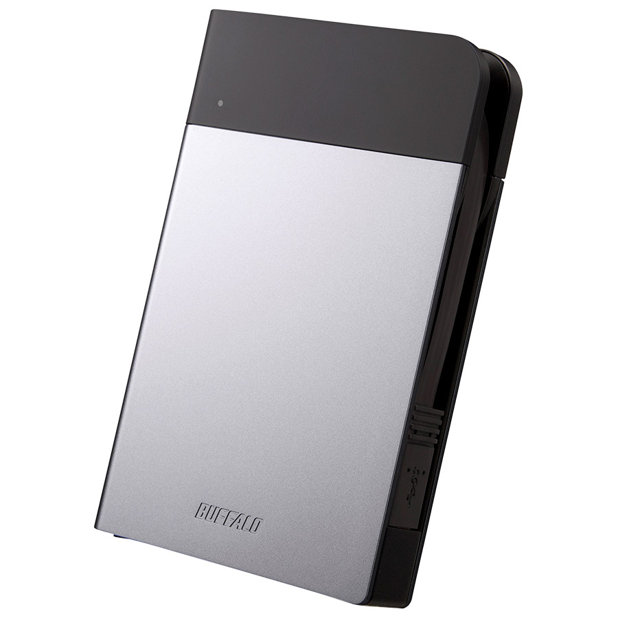ICカード対応MILスペック 耐衝撃ボディー防雨防塵ポータブルHDD 1TB シルバー