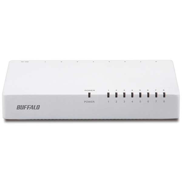 10/100Mbps対応 スイッチングHub プラスチック筐体/電源外付けモデル 8ポート ホワイト